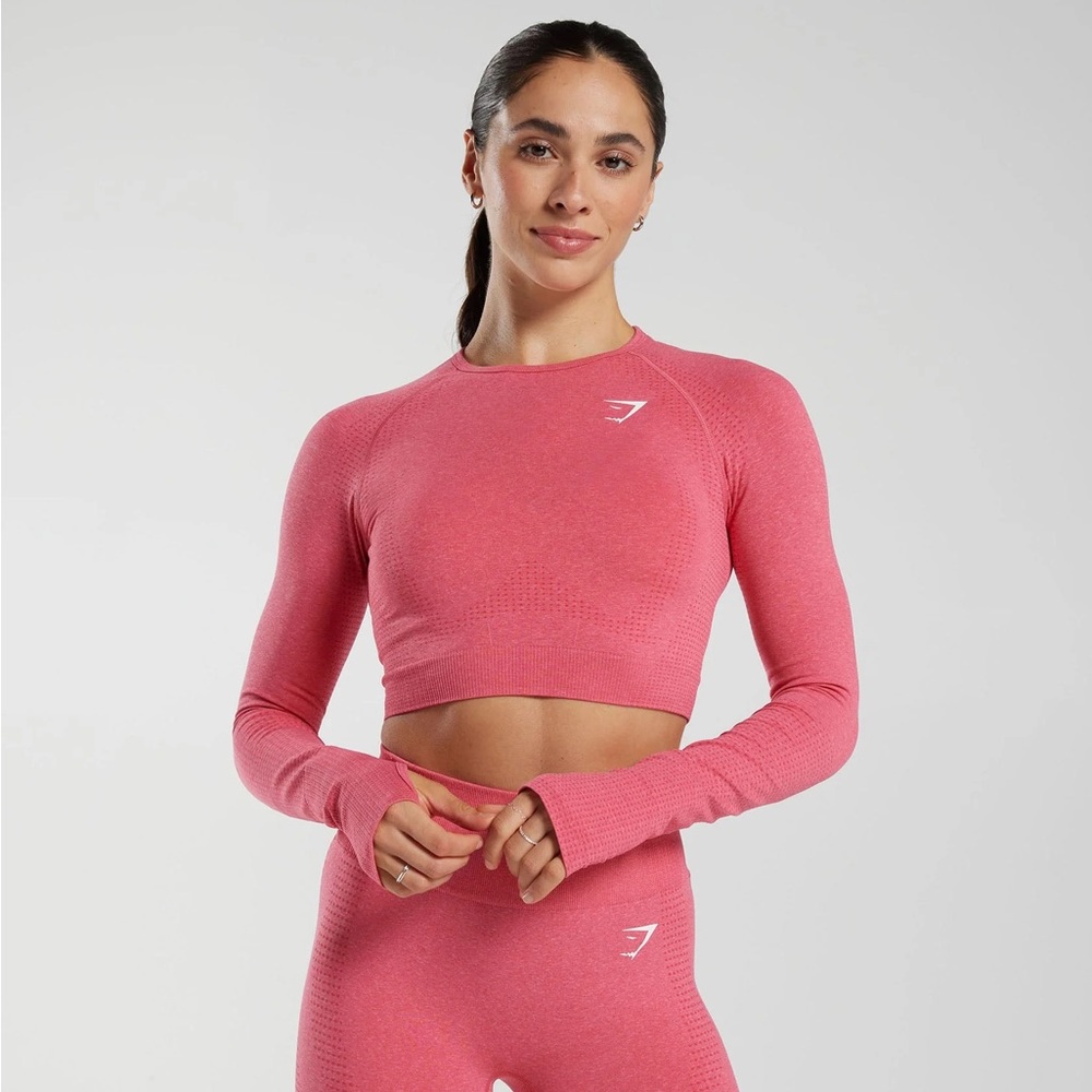 VITAL SEAMLESS 2.0 LONG SLEEVE CROP TOP GYMSHARK